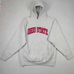 Steve & Barry's Hoodie Mens XL Gray Ohio State Buckeyes Reverse Weave Style NCAA